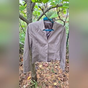 Elle Tahari Tan Linen Blazer